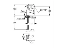 Grohe Einhebelmischer<Einhand-Waschtischbatterie Essence M-Size Chrom