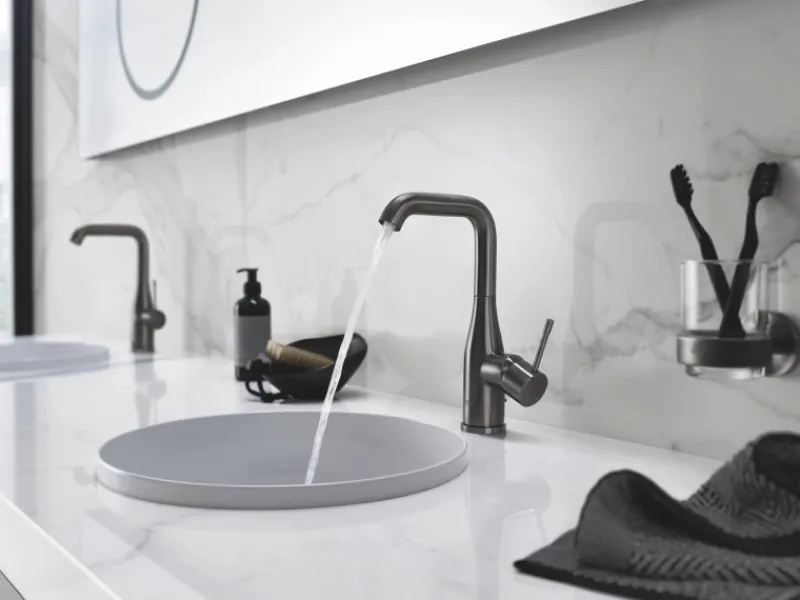 Grohe Einhand-Waschtischbatterie Essence L-Size Hard Graphite Gebürstet< Einhebelmischer