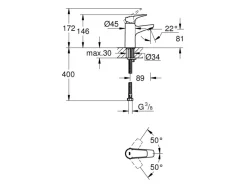 Grohe Einhebelmischer<Einhand-Waschtischbatterie BauFlow Chrom S-Size