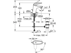 Clearance Grohe Einhand-Waschtischbatterie Eurostyle S-Size mit Temperaturbegrenzer Chrom