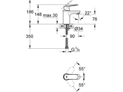 Grohe Einhebelmischer<Einhand-Waschtischbatterie Eurosmart C S-Size Chrom