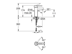 Grohe Einhand-Waschtischbatterie Essence S-Size Chrom Glatter Körper< Einhebelmischer