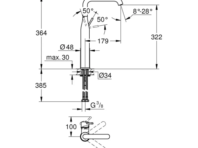 Grohe Einhebelmischer<Einhand-Waschtischbatterie Essence XL-Size