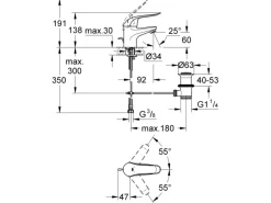 Grohe Einhebelmischer<Einhand-Waschtischbatterie Euroeco Special Chrom