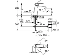 Grohe Einhand-Waschtischbatterie Eurodisc Cosmopolitan M-Size Chrom< Einhebelmischer