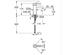 Grohe Einhebelmischer<Einhand-Waschtischbatterie Essence S-Size Chrom Glatt