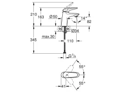 Grohe Einhebelmischer<Einhand-Waschtischbatterie Eurostyle S-Size Einlochmontage Chrom