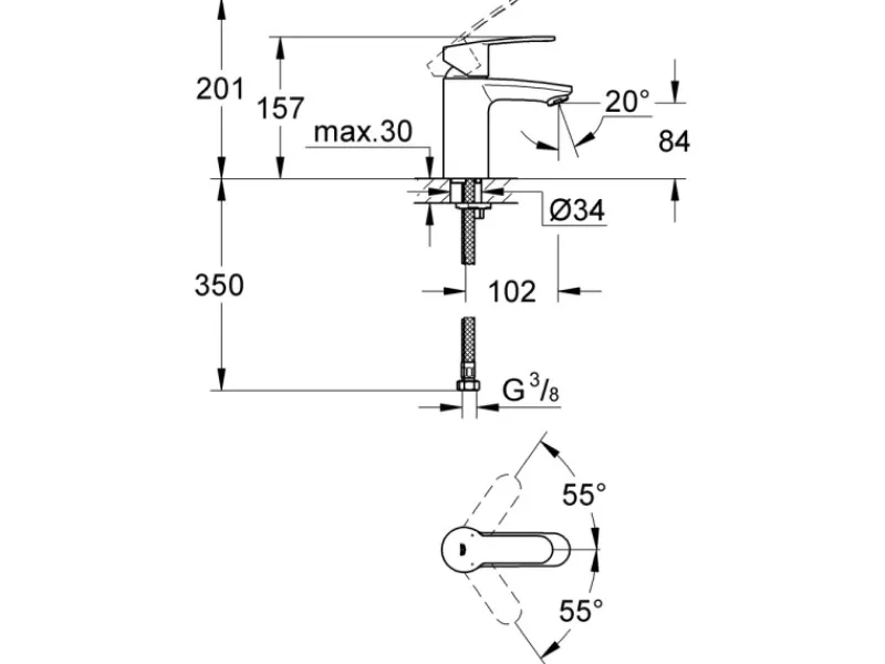 New Grohe Einhand-Waschtischbatterie Eurostyle C S-Size Chrom