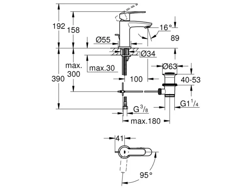 Grohe Einhebelmischer<Einhand-Waschtischbatterie Eurostyle Cosmopolitan S-Size Chrom