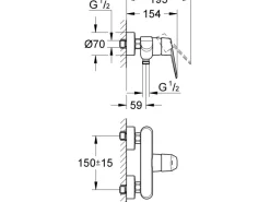 Grohe Eurodisc C Einhand-Brausebatterie DN 15< Einhebelmischer