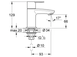 Grohe Einhebelmischer<Kaltwasser-Standventil Eurostyle C XS-Size Chrom