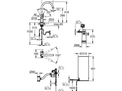 Outlet Grohe Küchenarmatur und Boiler Red Duo Größe-L Chrom