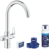 Hot Grohe Küchenarmatur-Set Blue Pure Start Curve mit Mini Aktivkohlefilter Silber