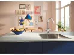 Hot Grohe Küchenarmatur-Set Blue Pure Start Curve mit Mini Aktivkohlefilter Silber