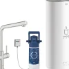 Sale Grohe L-Auslauf Armatur und Boiler Red Duo L-Size Supersteel