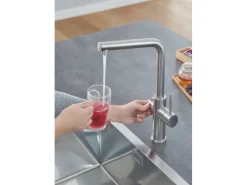 Sale Grohe L-Auslauf Armatur und Boiler Red Duo L-Size Supersteel