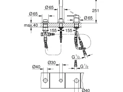 Grohe Einhebelmischer<3-Loch Einhand-Wannenkombination Essence Chrom
