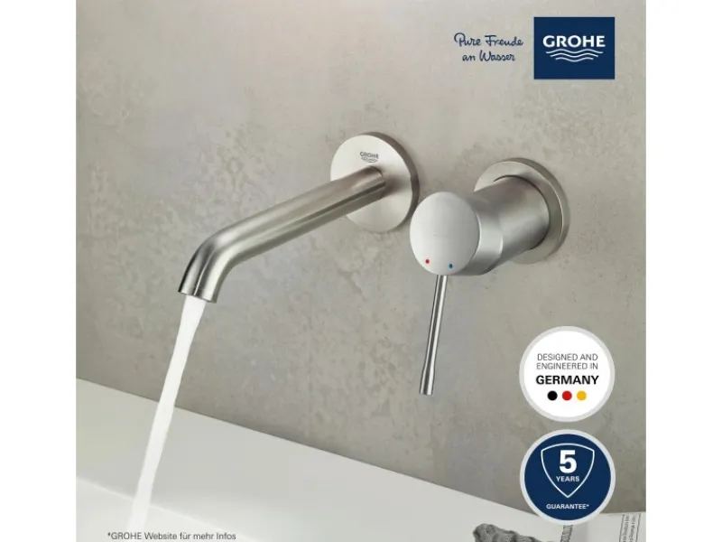 Grohe 2-Loch-Waschtischbatterie Essence Supersteel< Einhebelmischer