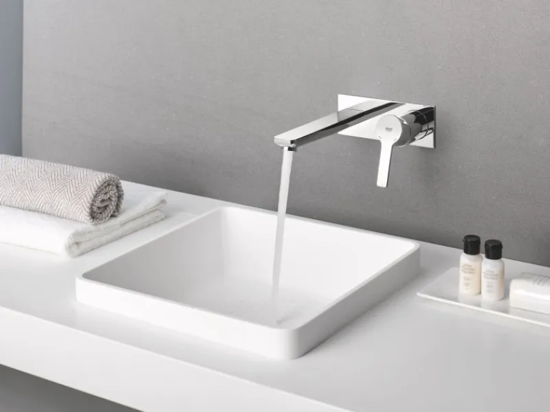 Grohe 2-Loch-Waschtischbatterie Lineare Chrom Ausladung 207 mm< Einhebelmischer