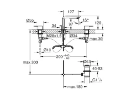 Hot Grohe 3-Loch-Waschtischbatterie Lineare Chrom