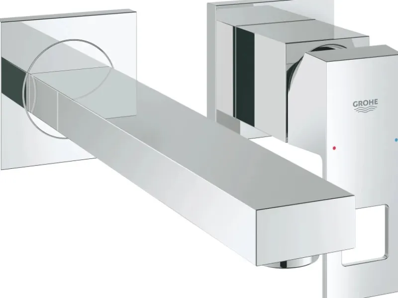 Grohe Einhebelmischer<2-Loch-Waschtischbatterie Eurocube Chrom