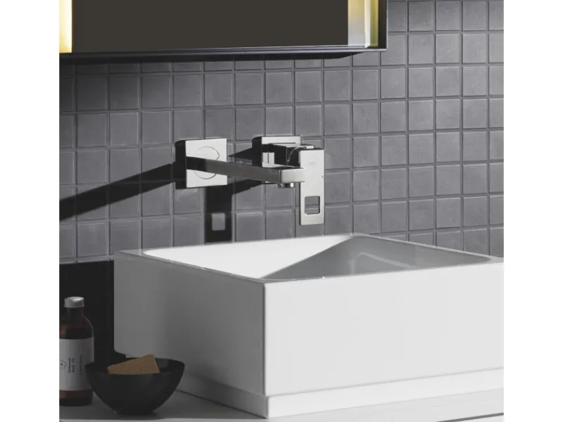 Grohe Einhebelmischer<2-Loch-Waschtischbatterie Eurocube Chrom