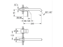 Clearance Grohe 2-Loch-Waschtischbatterie Essence Chrom