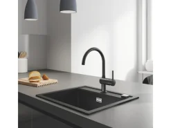 Sale Grohe Minta Spültischbatterie mit C-Auslauf in Velvet Black