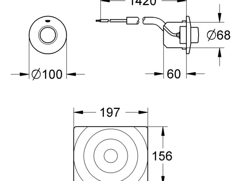New Grohe Pneumatik-Betätigung Chrom
