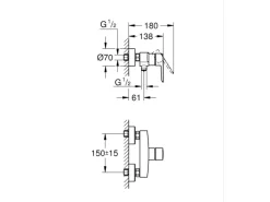 Best Grohe QuickFix Brausearmatur Start für die Wandmontage