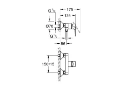 Outlet Grohe QuickFix Duscharmatur Start Loop für die Wandmontage