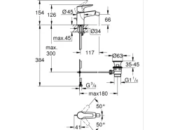 Grohe QuickFix Einhand-Bidetbatterie Start Alira Chrom< Einhebelmischer