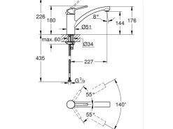 Online Grohe QuickFix Einhand-Küchenarmatur Swift DN 15 Niedrig Schwenkbereich Chrom