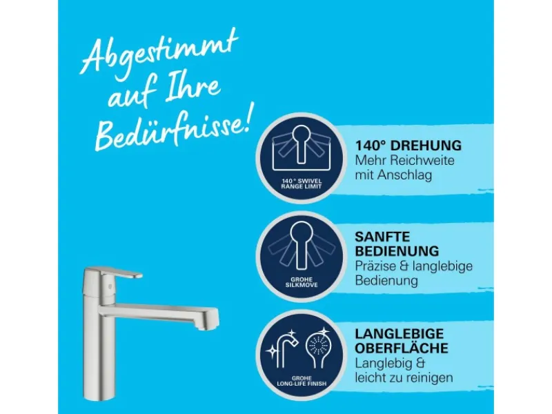 Grohe QuickFix Einhand-Spültischbatterie Get< Einhebelmischer