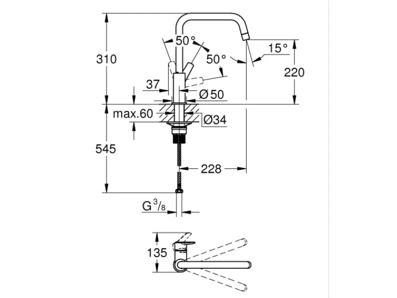Sale Grohe QuickFix Einhand-Spültischbatterie Start Schwarz