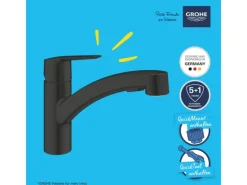 Grohe QuickFix Einhand-Spültischbatterie Start Schwarz< Einhebelmischer