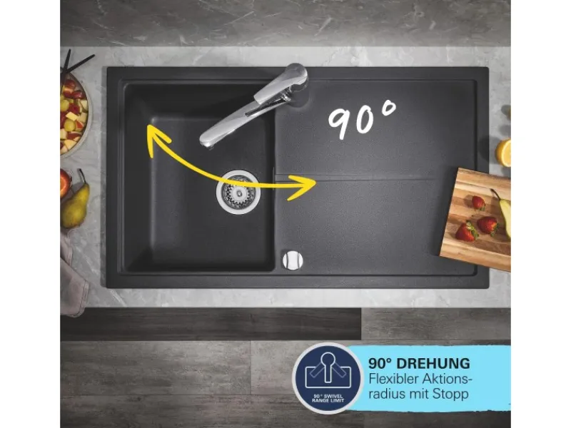 Grohe QuickFix Einhand-Spültischbatterie Start Schwarz< Einhebelmischer