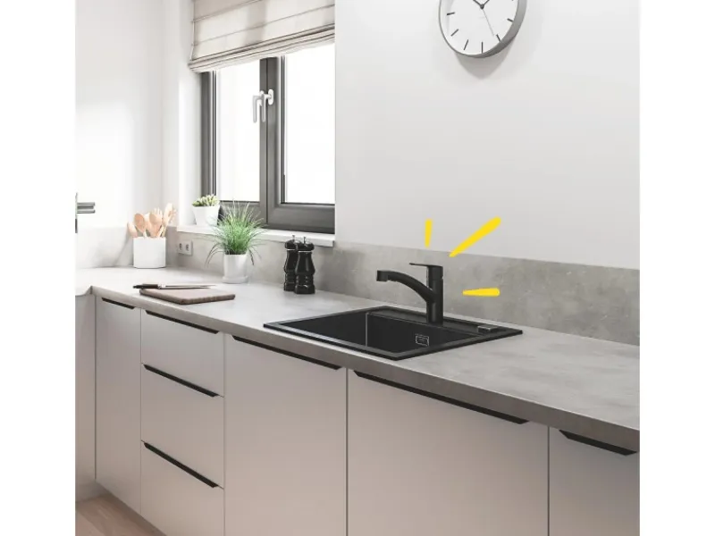 Grohe QuickFix Einhand-Spültischbatterie Start Schwarz< Einhebelmischer