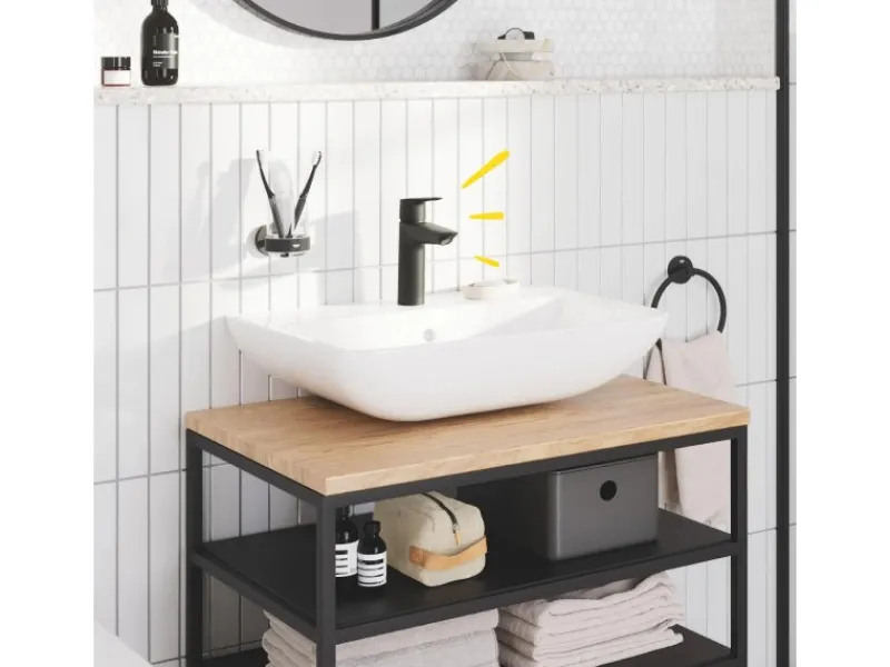 Grohe QuickFix Einhand-Waschtischbatterie Start M-Size Schwarz< Einhebelmischer