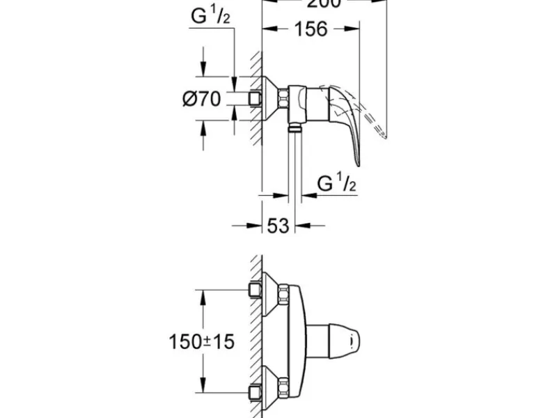 Hot Grohe QuickFix Einhebelmischer-Duscharmatur Start Eco Chrom