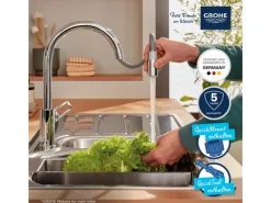 Grohe Einhebelmischer|Töpfe<QuickFix Einhebel-Spültischarmatur Start Loop Chrom mit Brause
