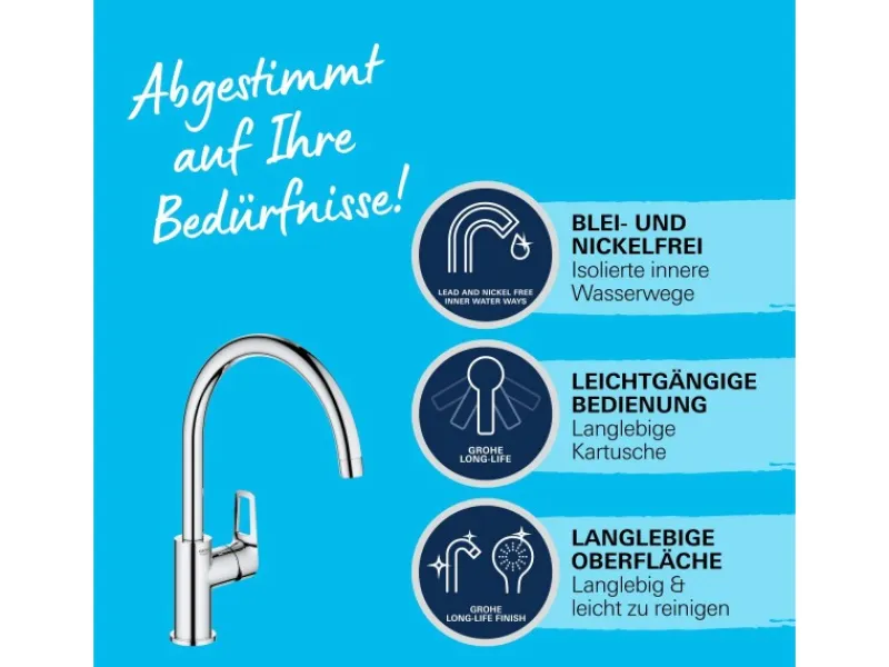 Grohe QuickFix Einhebel-Spültischarmatur Start Loop Chrom< Einhebelmischer|Töpfe