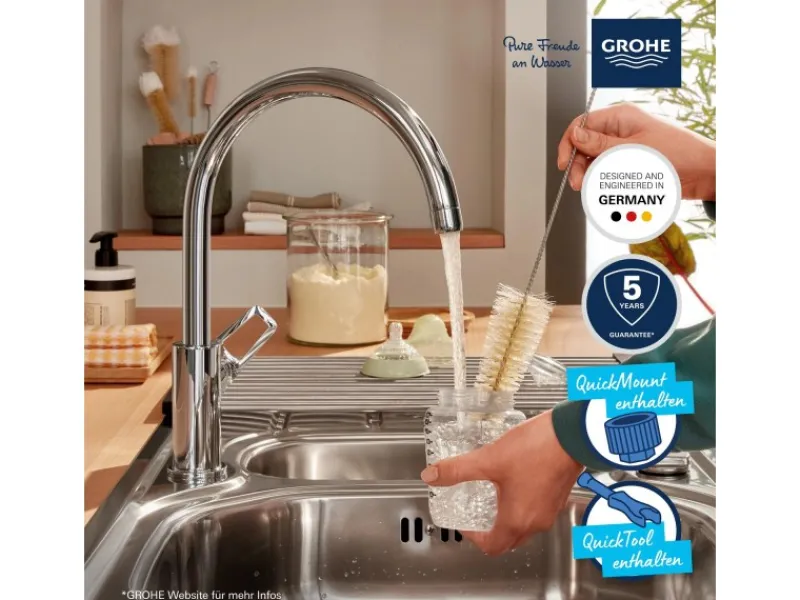 Grohe QuickFix Einhebel-Spültischarmatur Start Loop Chrom< Einhebelmischer|Töpfe