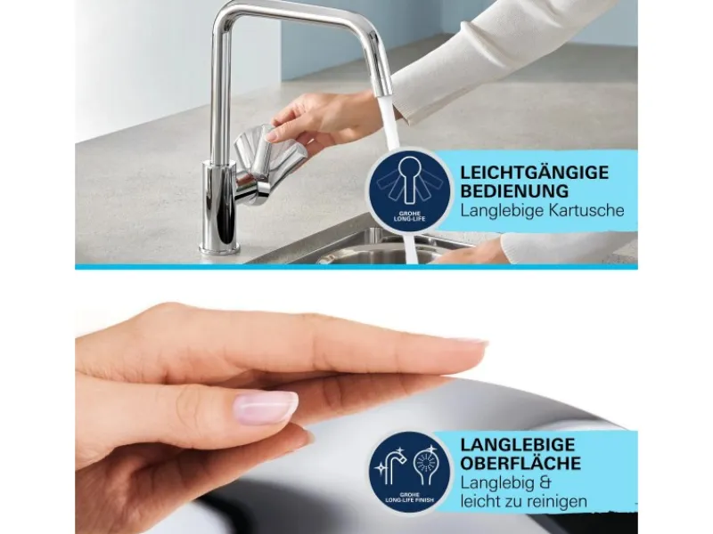 Grohe QuickFix Einhebel-Spültischarmatur Start Loop Chrom< Einhebelmischer|Töpfe