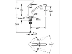 Grohe QuickFix Einhebel-Spültischarmatur Start Schwarz< Ersatzteile Küchenarmatur|Einhebelmischer