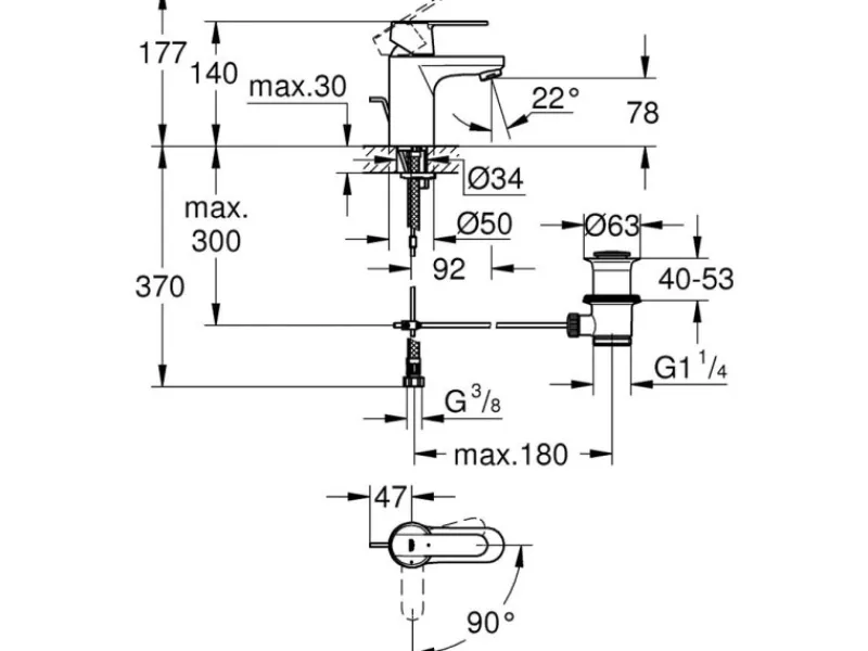 Hot Grohe QuickFix Get Einhand-Waschtischbatterie