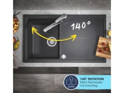Grohe Einbauküchen<QuickFix Küchenarmatur Get Chrom Niederdruck mit schwenkbarem Rohrauslauf