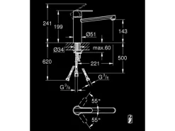 Grohe Einbauküchen<QuickFix Küchenarmatur Get Chrom Niederdruck mit schwenkbarem Rohrauslauf