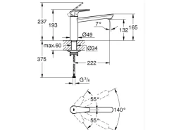 Hot Grohe QuickFix Start Edge Einhand-Spültischbatterie DN 15