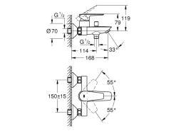 Online Grohe QuickFix Wannenarmatur Start Edge für die Wandmontage